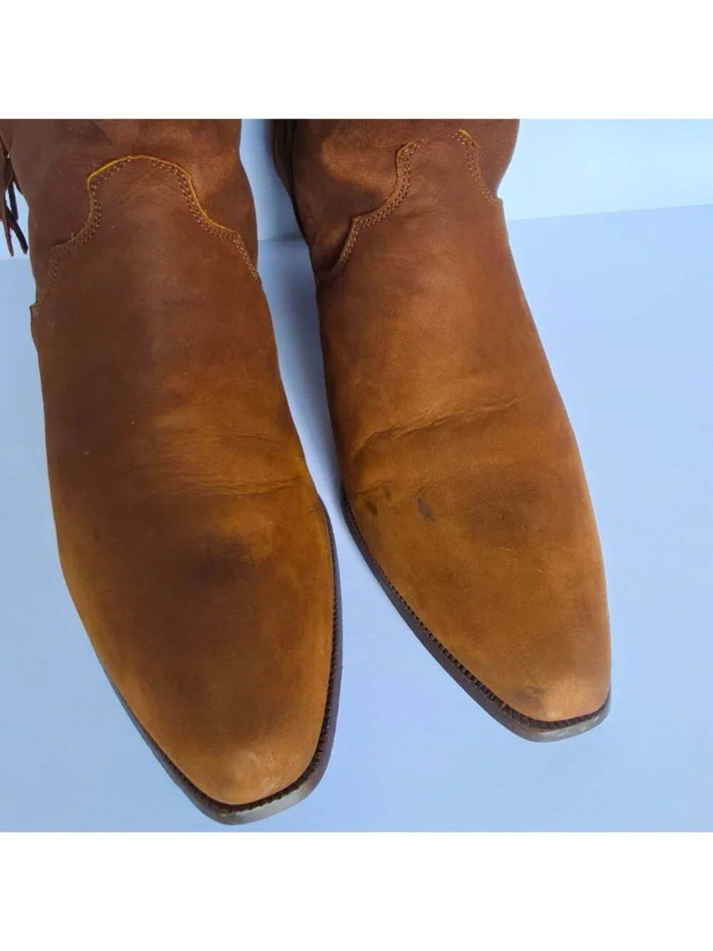 Dingo Brown Festival Leather Fringe Western Cowboy Boot Made in Mexico Womens 10